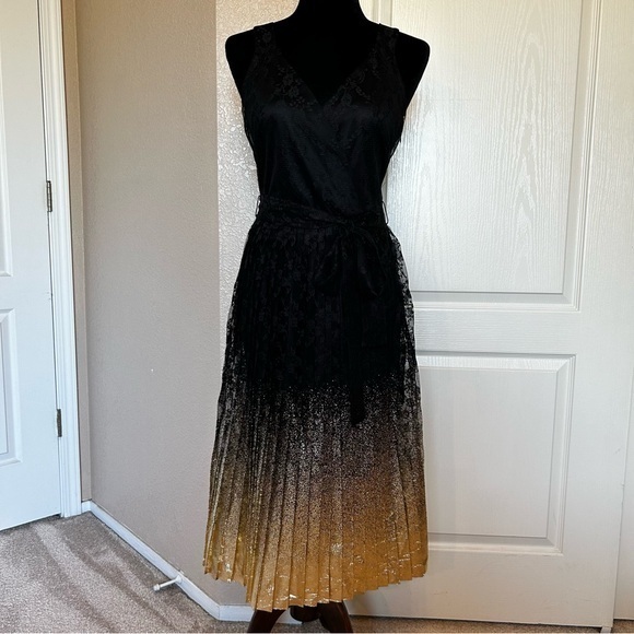 Worthington Dresses & Skirts - NWT Worthington Black and Gold Lace Dress Size 4